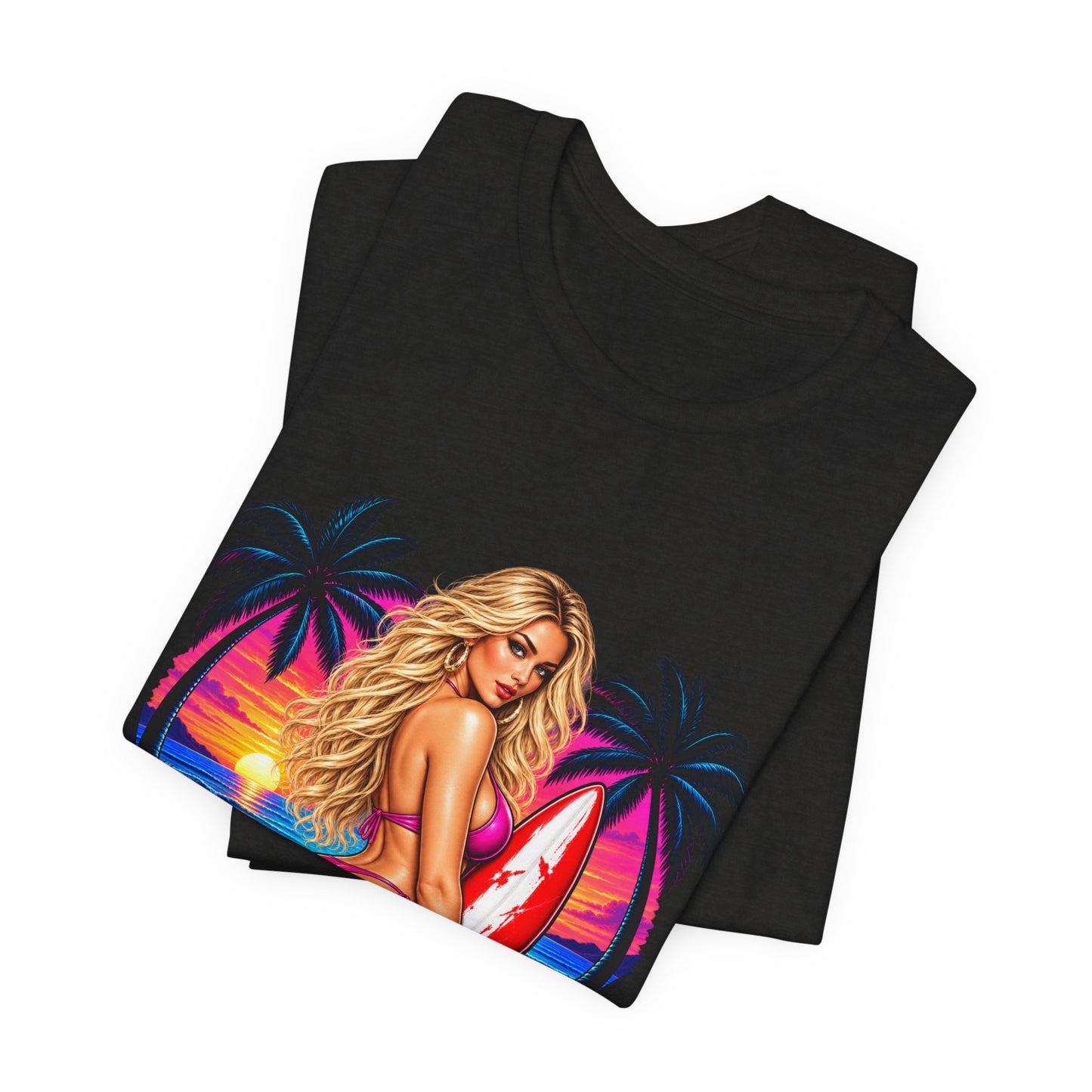 Beach Babe Graphic Tee — "Disrespectful Apparel" Retro Surf Pinup T-Shirt