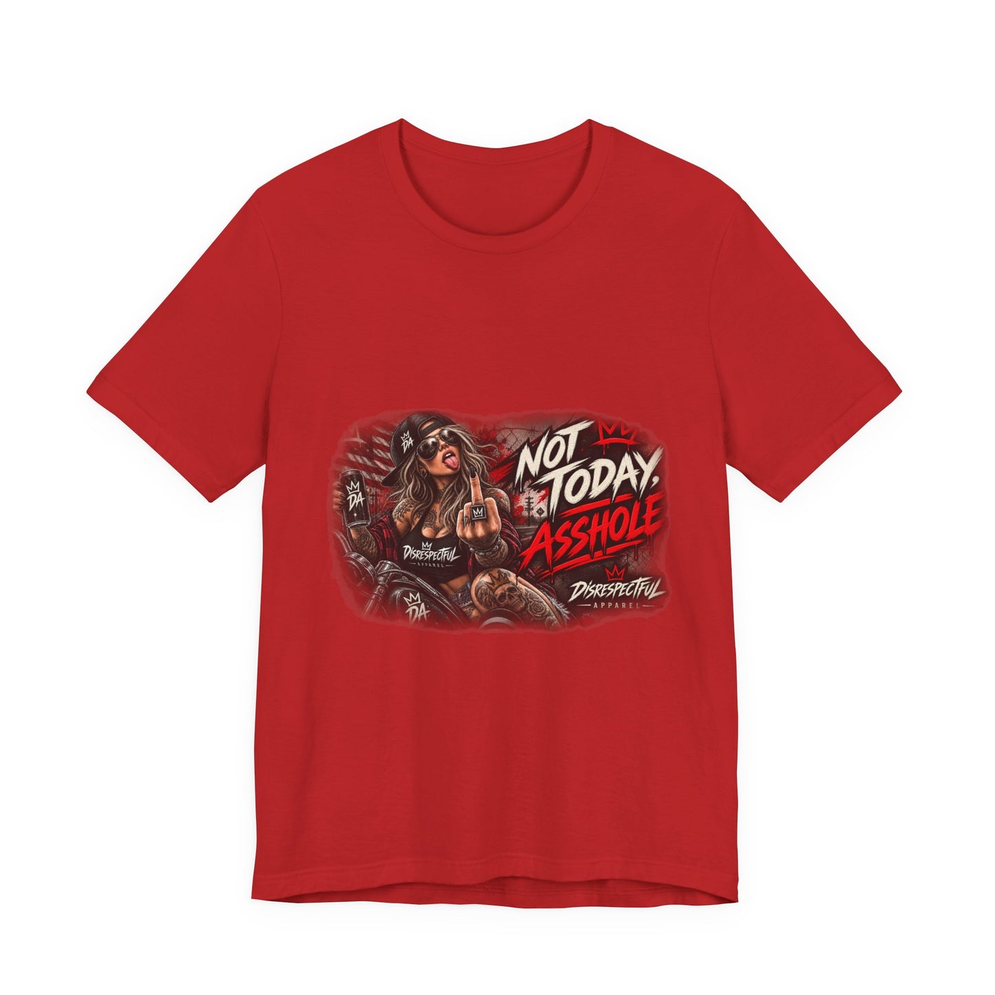 Not Today Asshole Graphic Tee — Sassy Retro Biker Girl Shirt