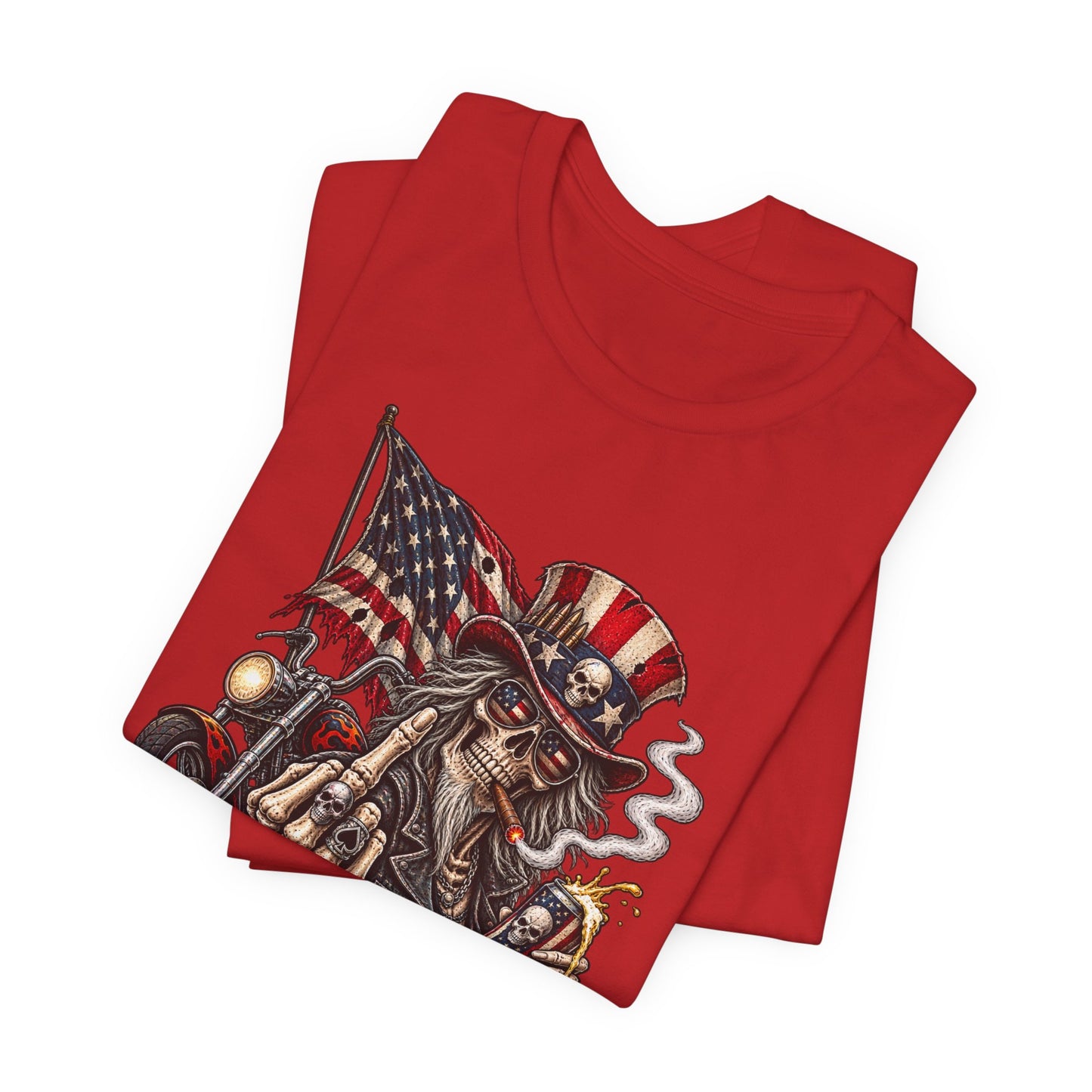Patriotic Rebel Tee — 'Disrespectful Apparel' Skull & Flag Graphic T-Shirt