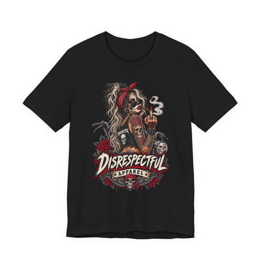 Disrespectful Apparel Skull Pin-Up Tee