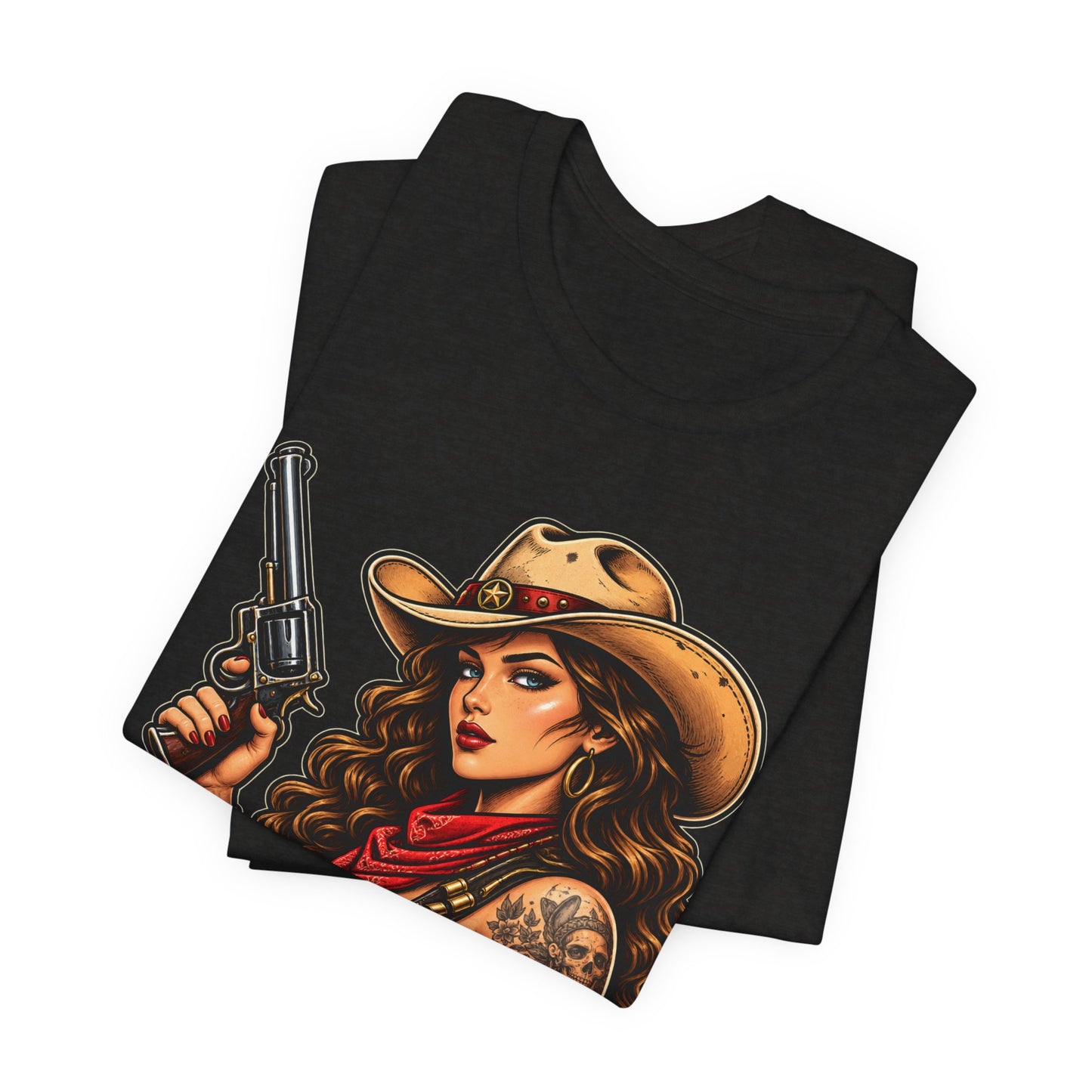 Cowgirl Graphic Tee - "I'm Your Huckleberry" Retro Western Tee