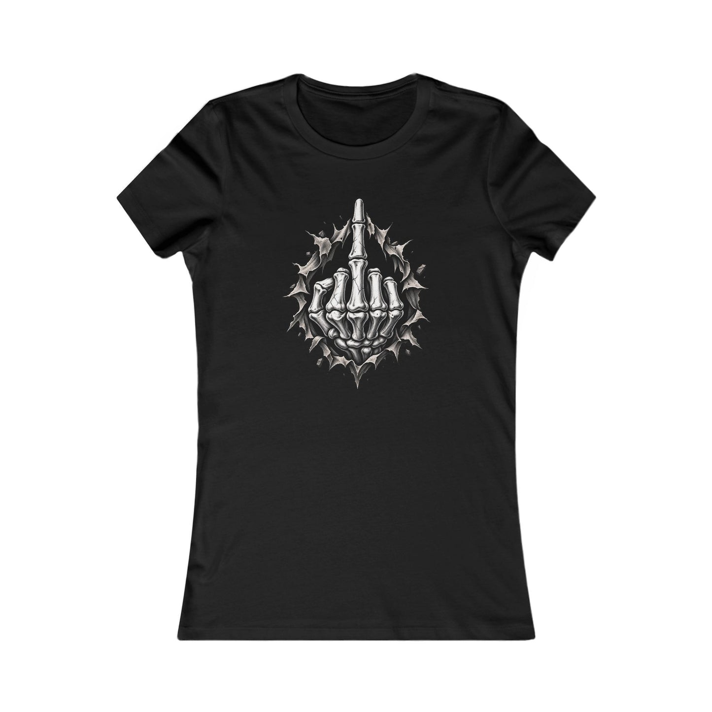 Skull Middle Finger — Women's Favorite Graphic Tee