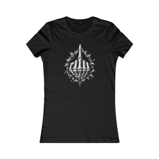 Skull Middle Finger — Women's Favorite Graphic Tee