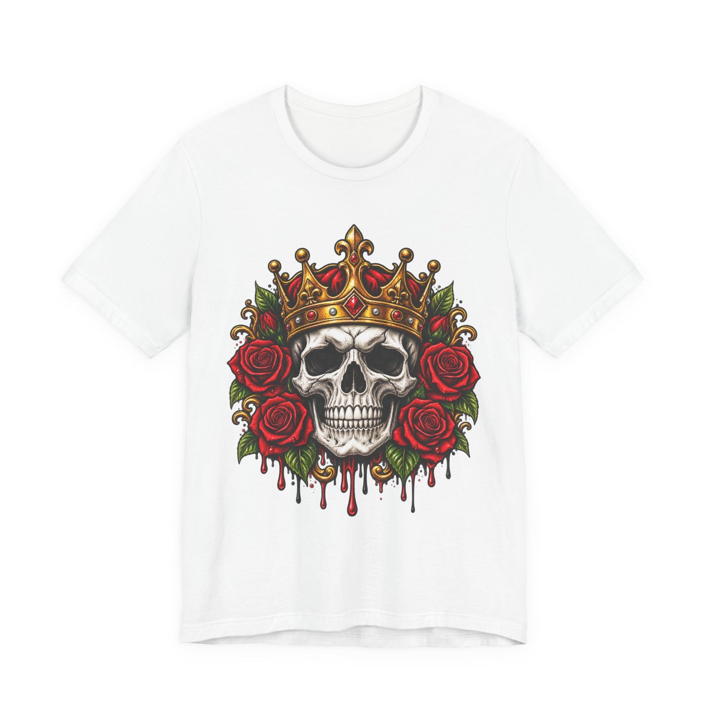 Skull King Tee — Crowned Skull with Roses Graphic Tee
