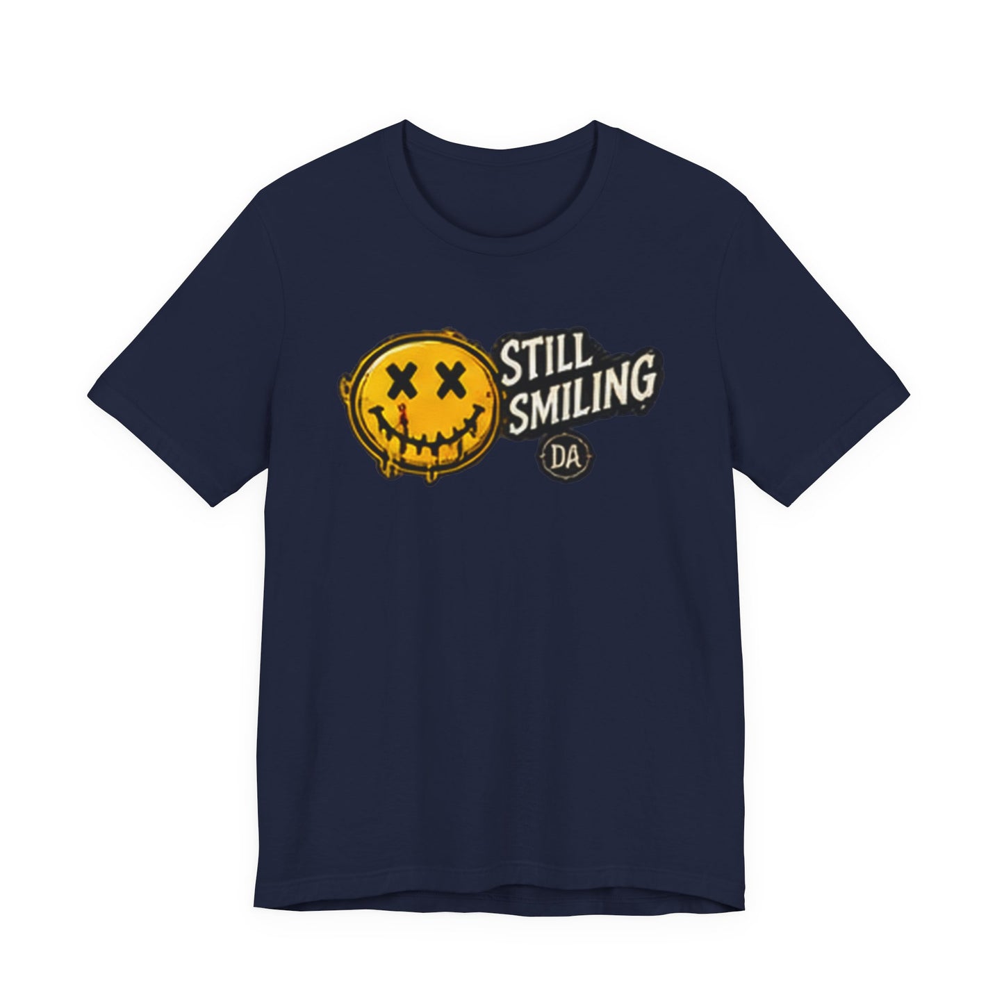 Still Smiling Tee — Grunge Smiley Graphic Tee