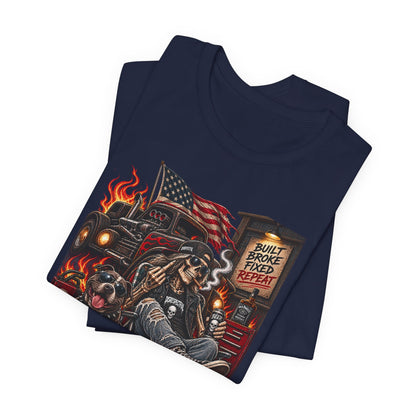 Disrespectful Trucker Tee — Retro Biker, American Flag Graphic Tee