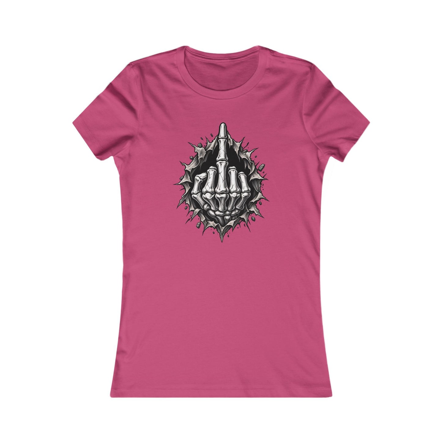 Skull Middle Finger — Women's Favorite Graphic Tee
