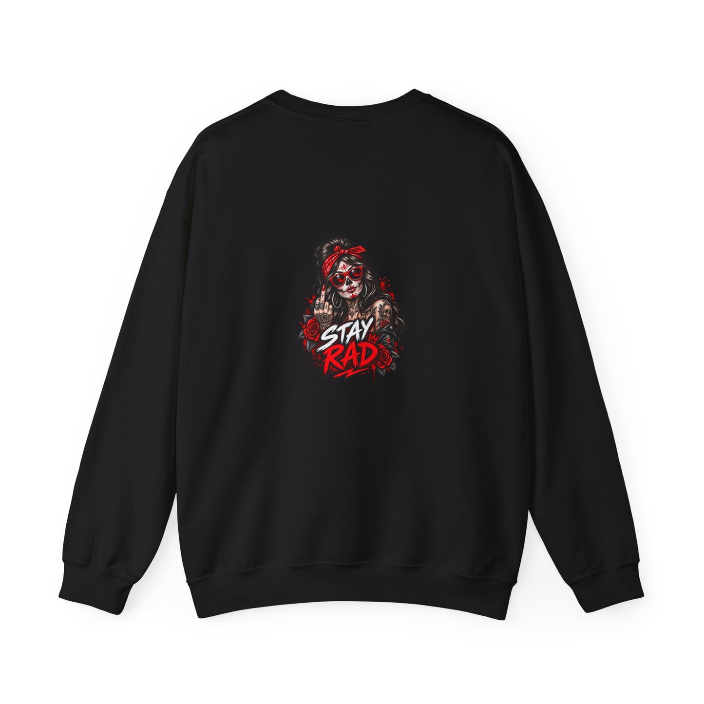 Stay Rad Skull Girl — Back-Print Graphic Crewneck