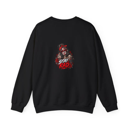 Stay Rad Skull Girl — Back-Print Graphic Crewneck