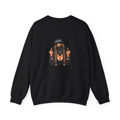 Bandana Girl Tattoo — Back-Print Graphic Crewneck