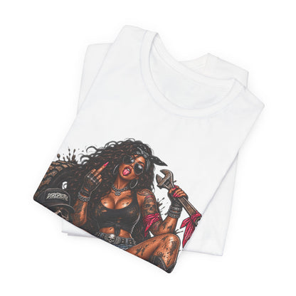 Down and Dirty — Mechanic Pin-Up Graphic Tee