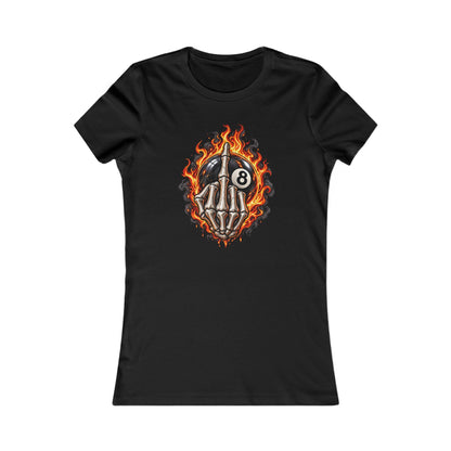 Flaming Skeleton 8-Ball — Women's Favorite Graphic Tee