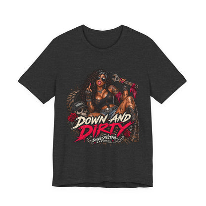 Down and Dirty — Mechanic Pin-Up Graphic Tee