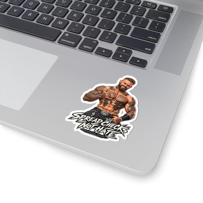 Spread Cheeks Not Hate — Tattooed Biker Kiss-Cut Sticker