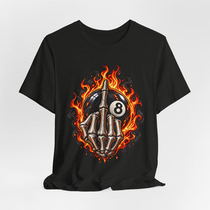 Flaming Skeleton 8-Ball Tee — Billiards Rock Tee