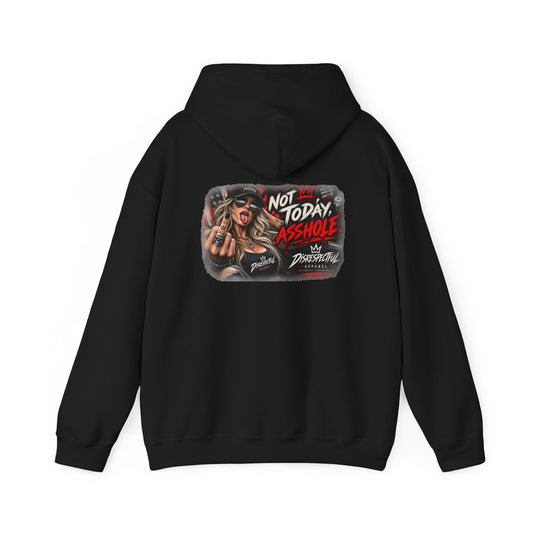 Not Today, Asshole — Comic — Back-Print Graphic Hoodie