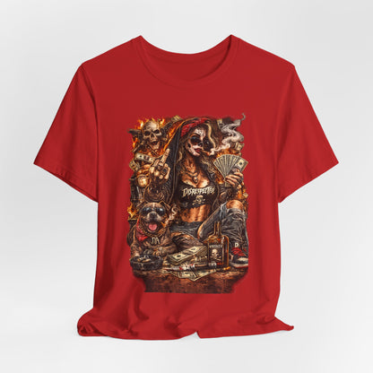 Skull Gambler Graphic Tee — Grim Reaper Poker Night T-Shirt