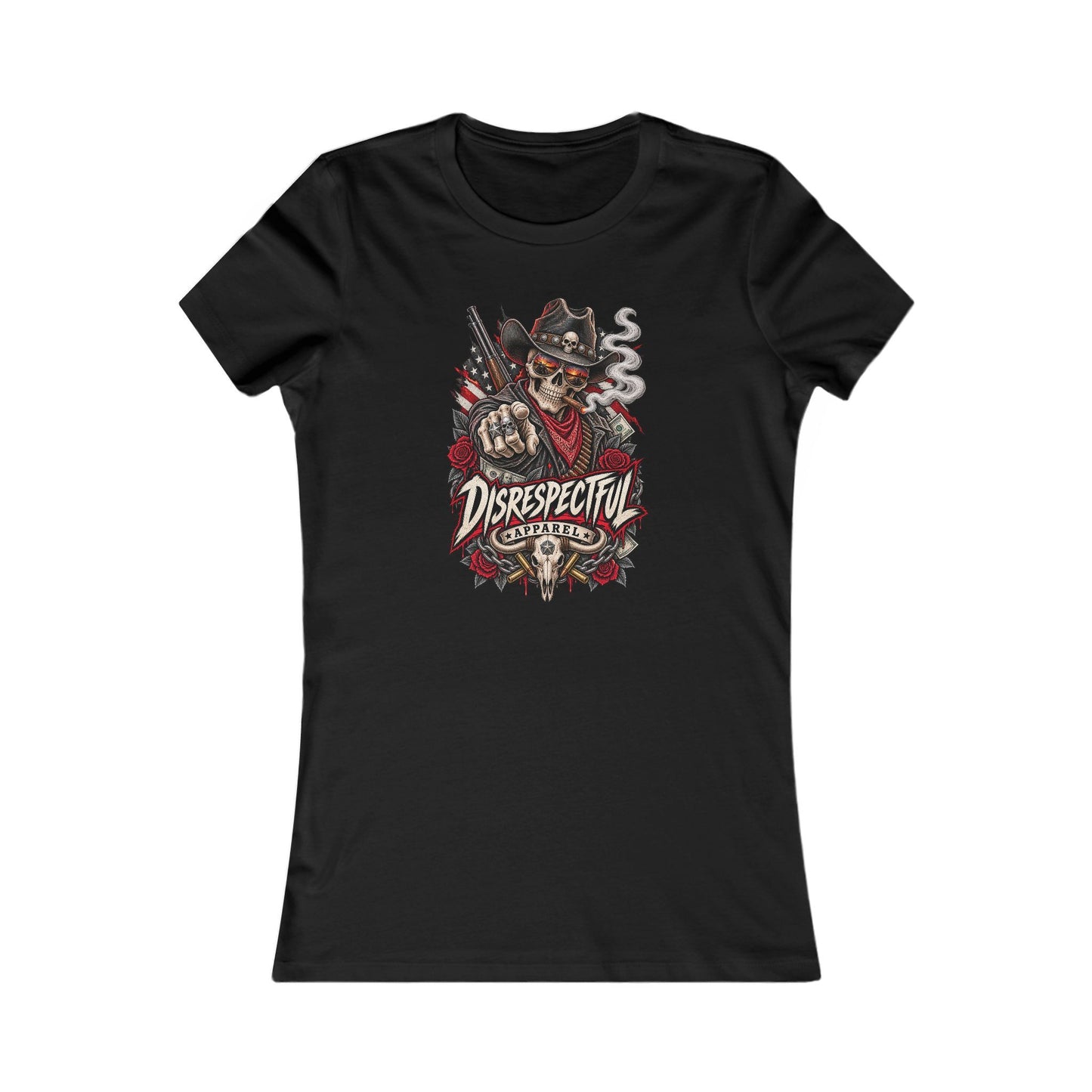 Disrespectful Apparel Skull Cowboy — Women's Favorite Graphic Tee