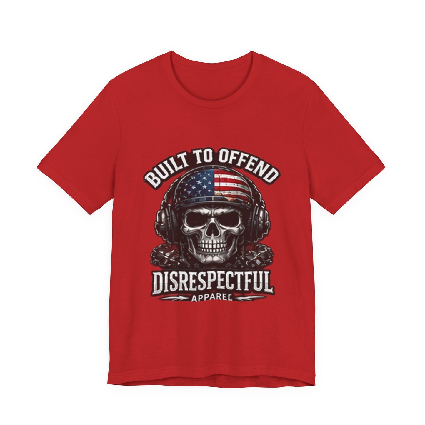 Built to Offend Skull Tee — Patriotic Military Helmet Graphic Tee