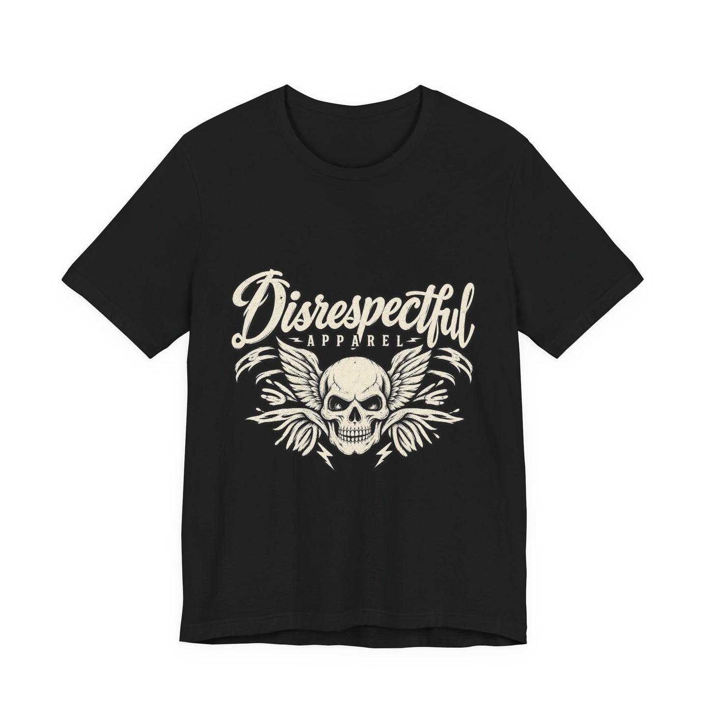 Disrespectful Apparel Skull Tee - Vintage Winged Skull Graphic Shirt