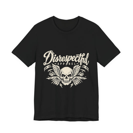 Disrespectful Apparel Skull Tee - Vintage Winged Skull Graphic Shirt