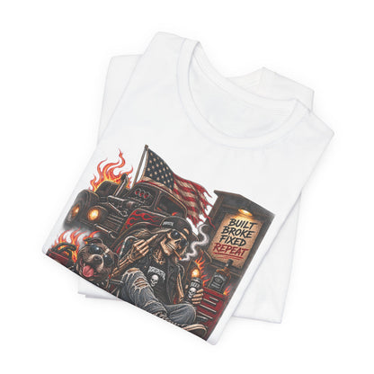 Disrespectful Trucker Tee — Retro Biker, American Flag Graphic Tee