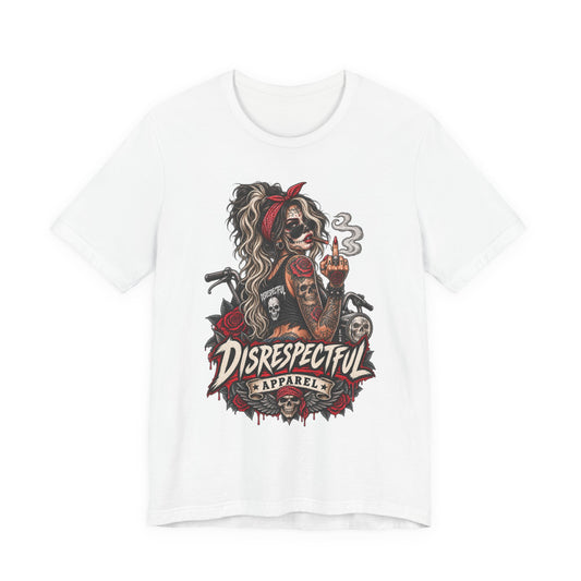 Disrespectful Apparel Skull Pin-Up Tee