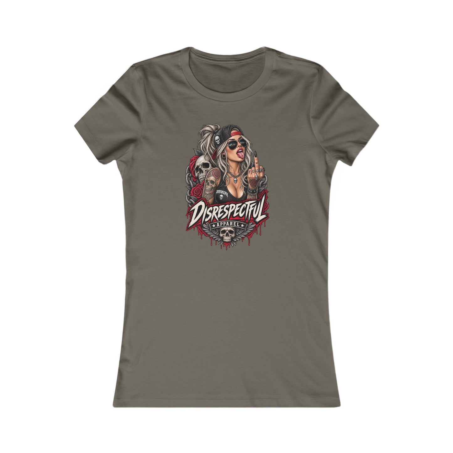 Defiant Pin-Up Skull — Women's Favorite Graphic Tee