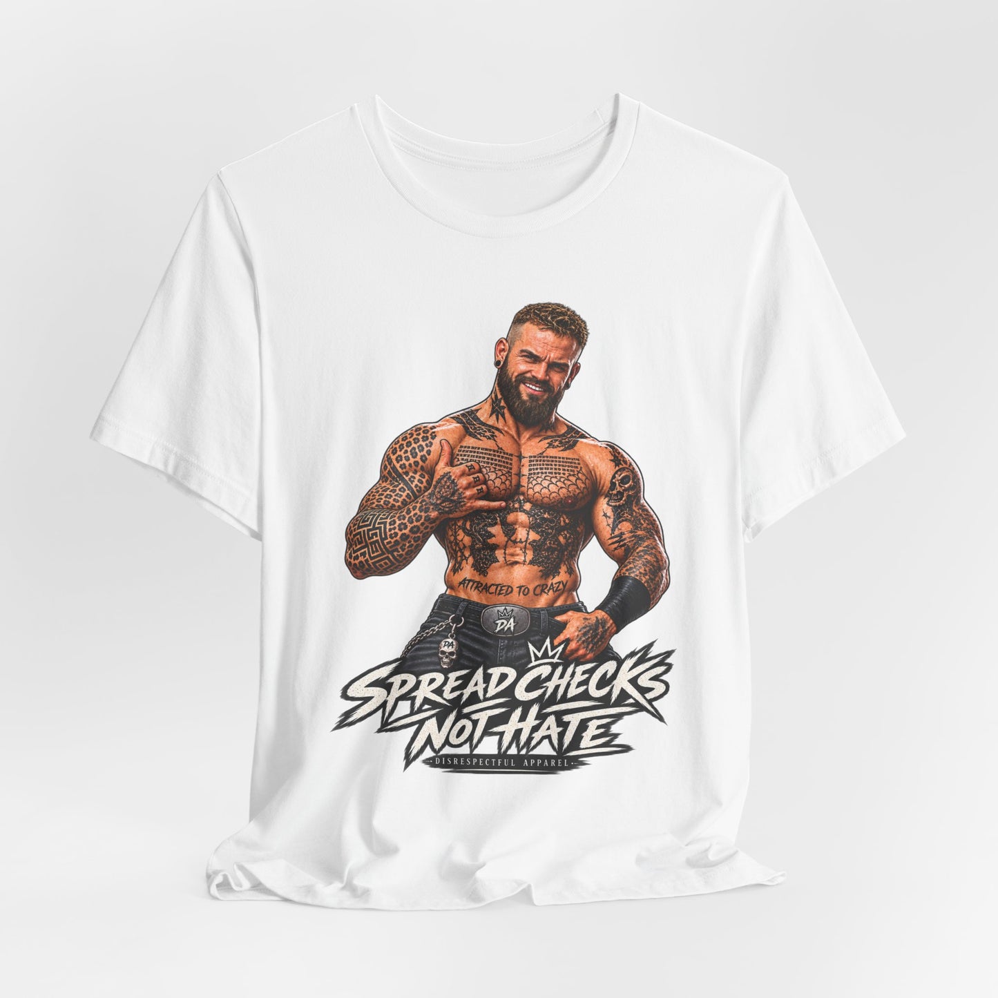 Spread Cheeks Not Hate — Tattooed Biker Graphic Tee