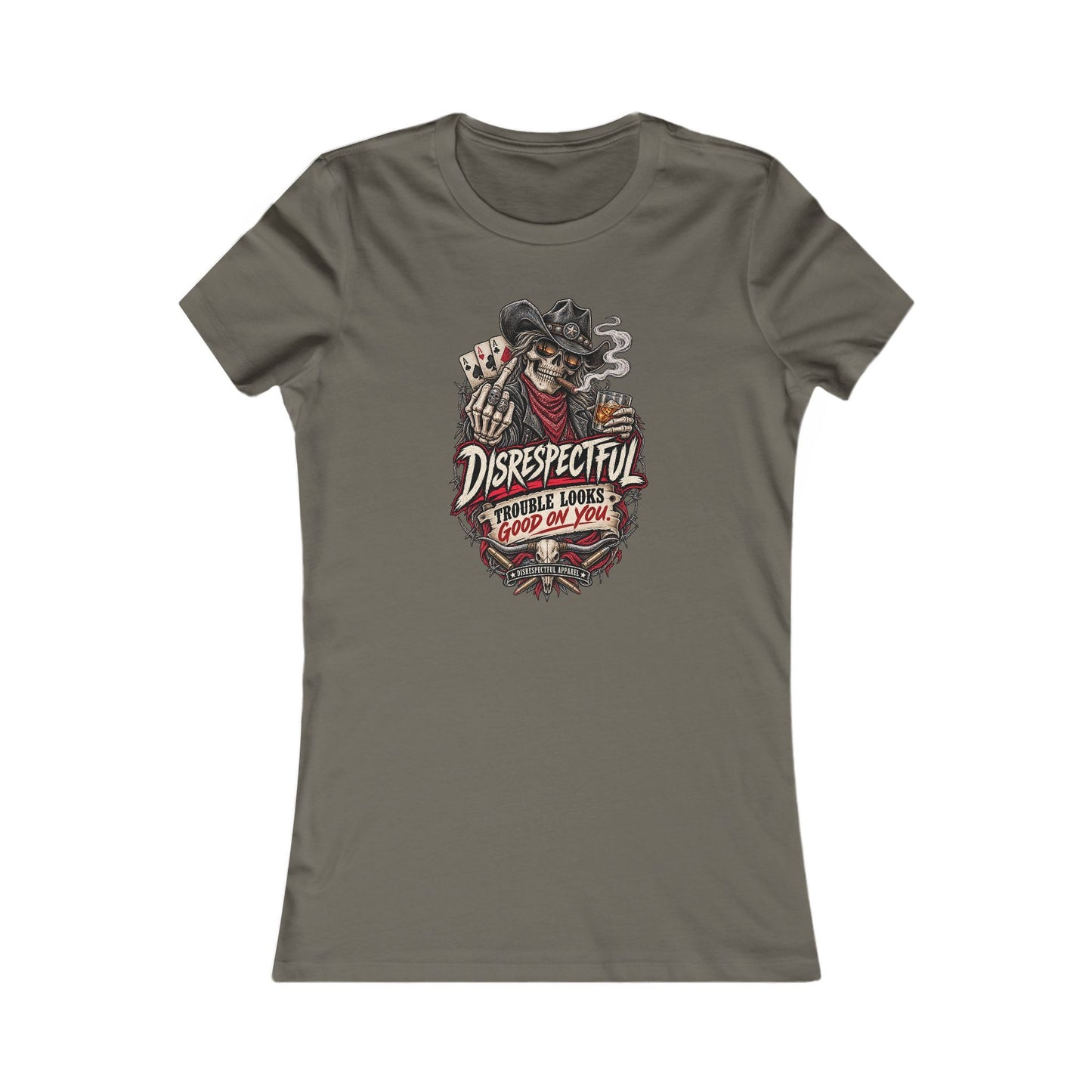 Disrespectful Skull Cowboy — Women's Favorite Graphic Tee
