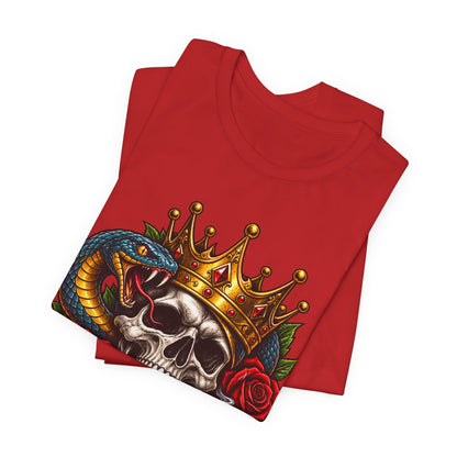 Skull King Crown Tee — Snake, Roses & Smoking Skull Graphic Tee