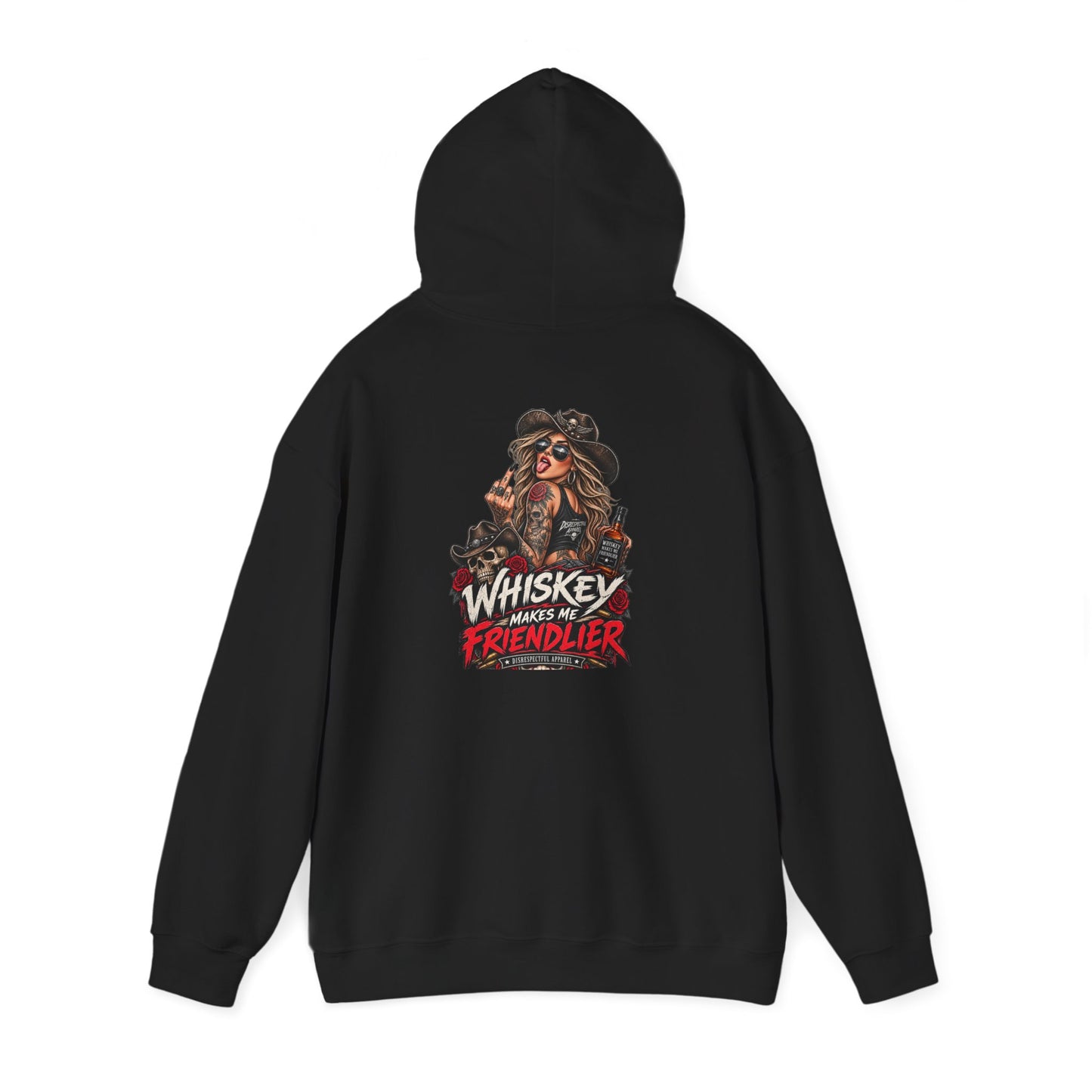 Whiskey Makes Me Friendlier — Back-Print Graphic Hoodie