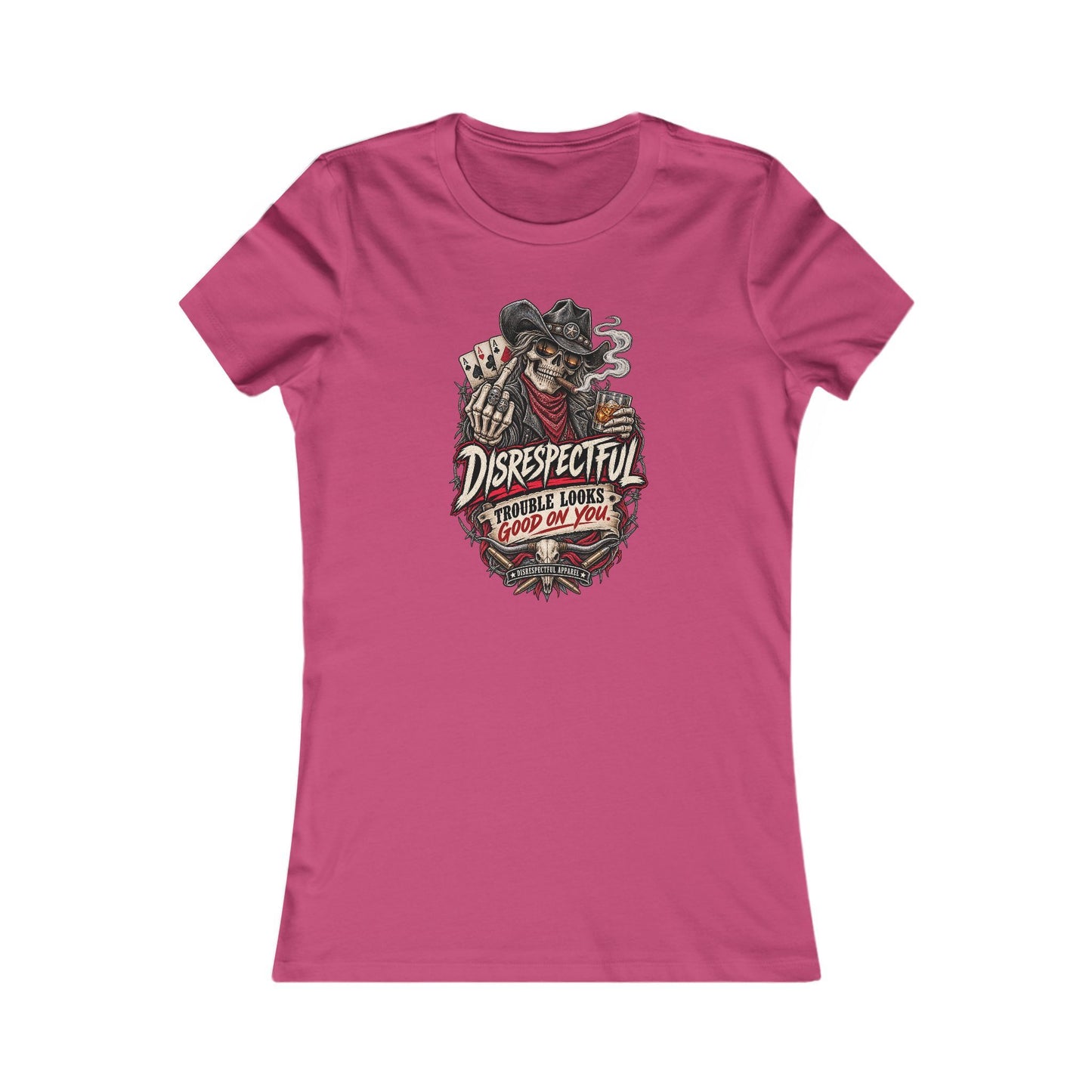 Disrespectful Skull Cowboy — Women's Favorite Graphic Tee