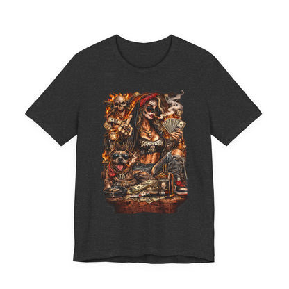 Skull Gambler Graphic Tee — Grim Reaper Poker Night T-Shirt