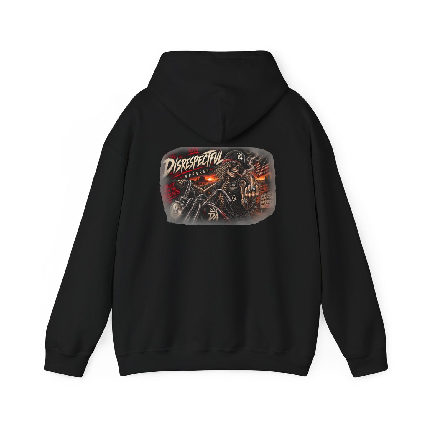 Vintage Biker Skull — Back-Print Graphic Hoodie