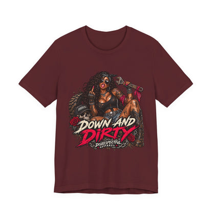 Down and Dirty — Mechanic Pin-Up Graphic Tee