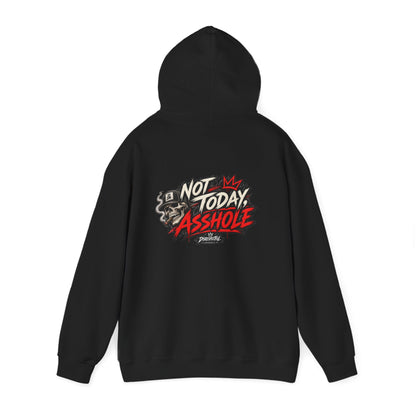 Not Today, Asshole — Hand-Lettered — Back-Print Graphic Hoodie