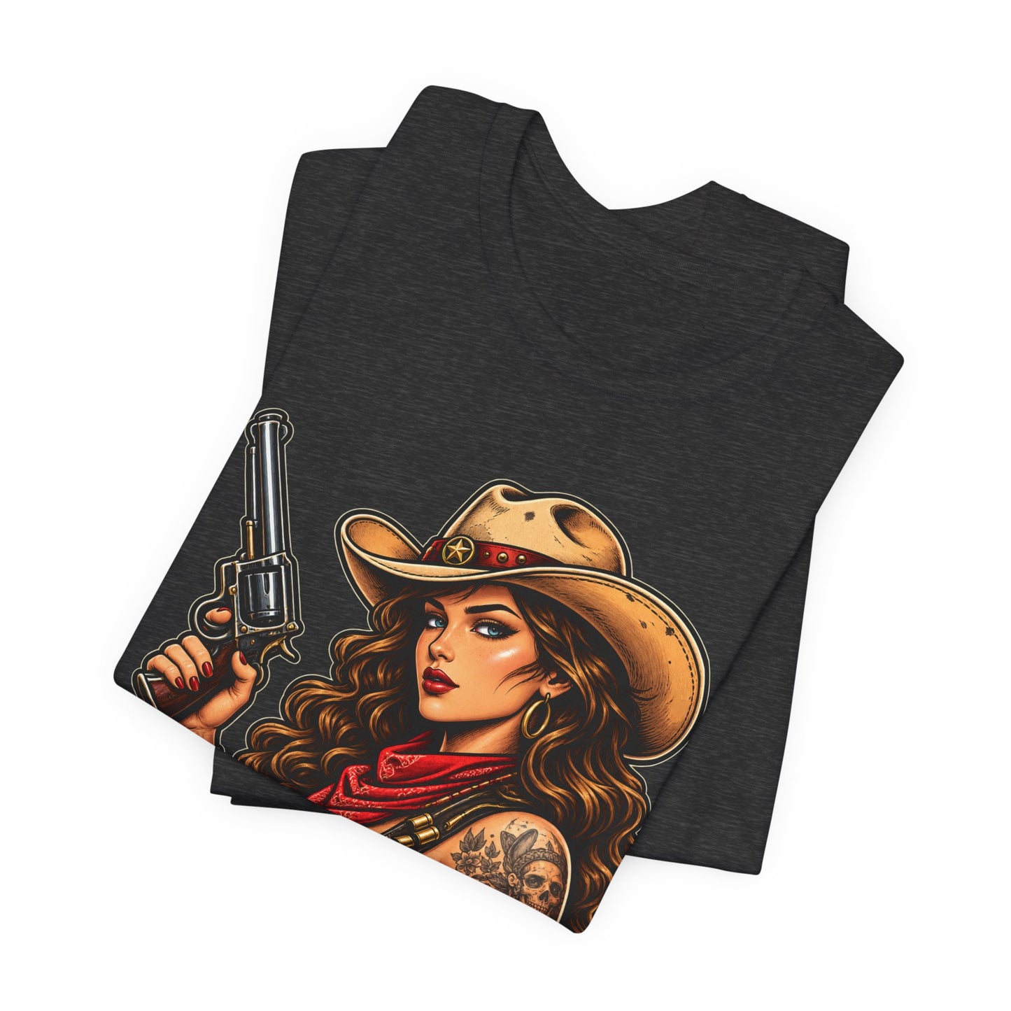 Cowgirl Graphic Tee - "I'm Your Huckleberry" Retro Western Tee