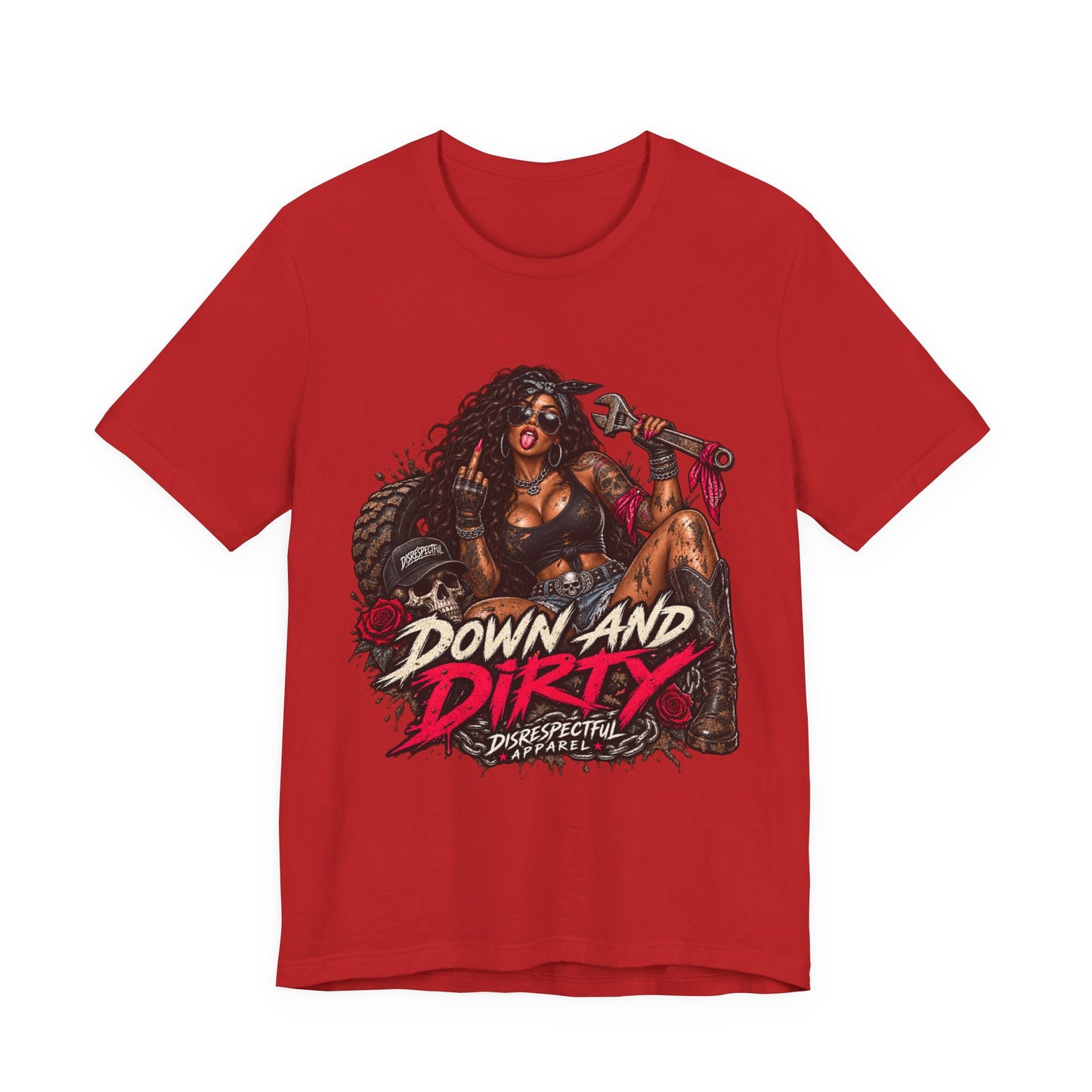 Down and Dirty — Mechanic Pin-Up Graphic Tee