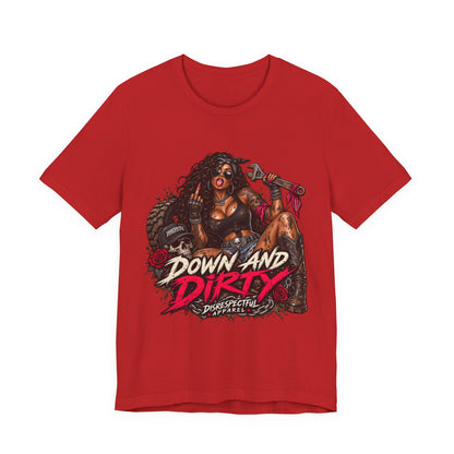 Down and Dirty — Mechanic Pin-Up Graphic Tee