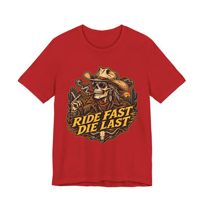 Ride Fast Die Last Motorcycle Tee - Skull Biker Graphic Tee
