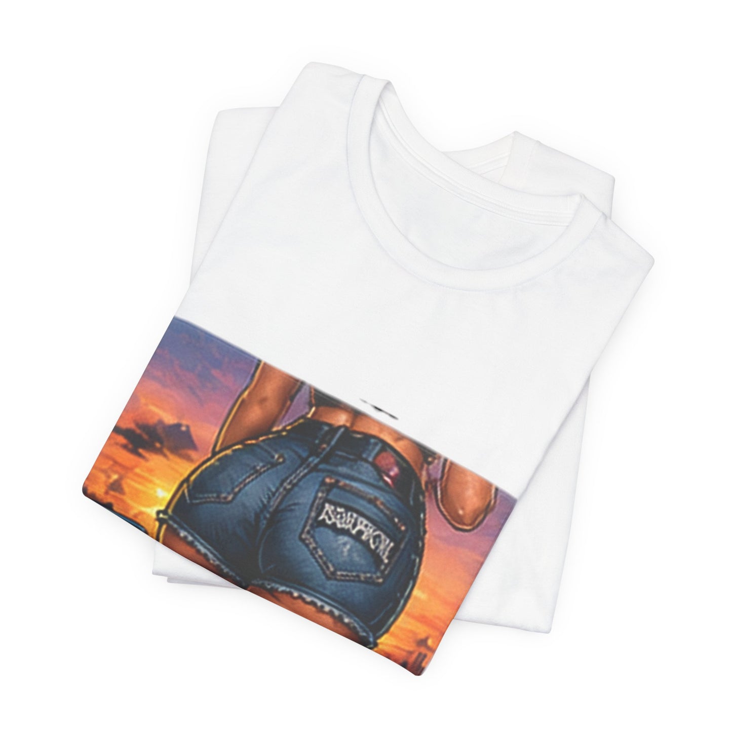 Sunset Denim — Retro Pin-Up Graphic Tee