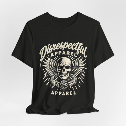 Skull & Wings Tee — "Disrespectful Apparel" Graphic T‑Shirt