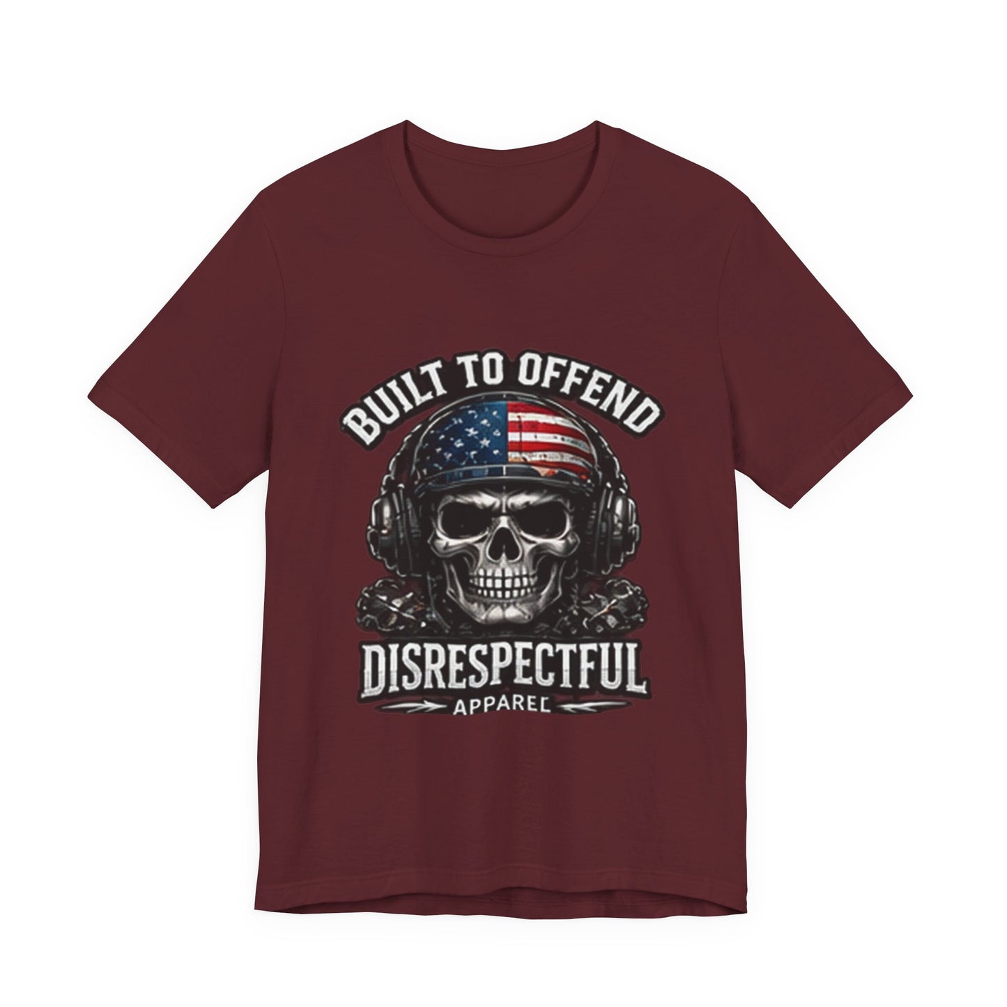Built to Offend Skull Tee — Patriotic Military Helmet Graphic Tee