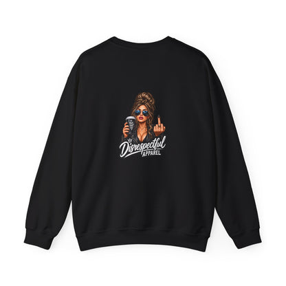 Disrespectful Streetwear Muse — Back-Print Graphic Crewneck