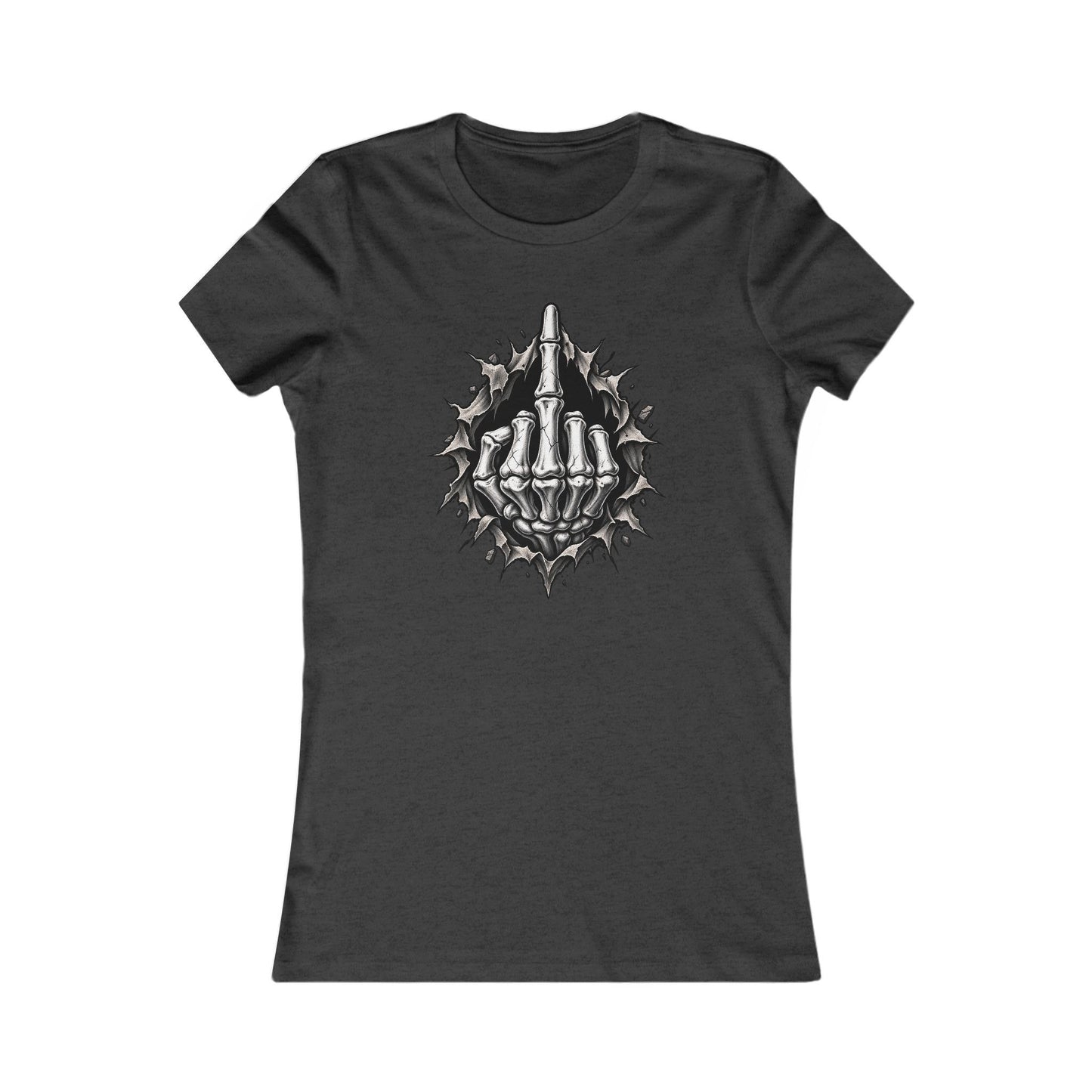 Skull Middle Finger — Women's Favorite Graphic Tee