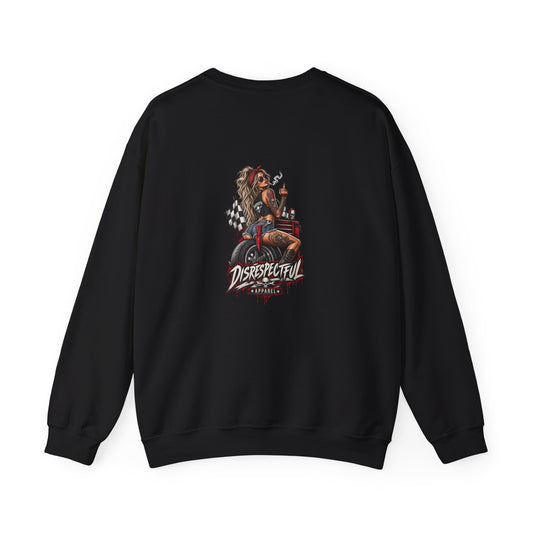 Disrespectful Biker Girl — Back-Print Graphic Crewneck