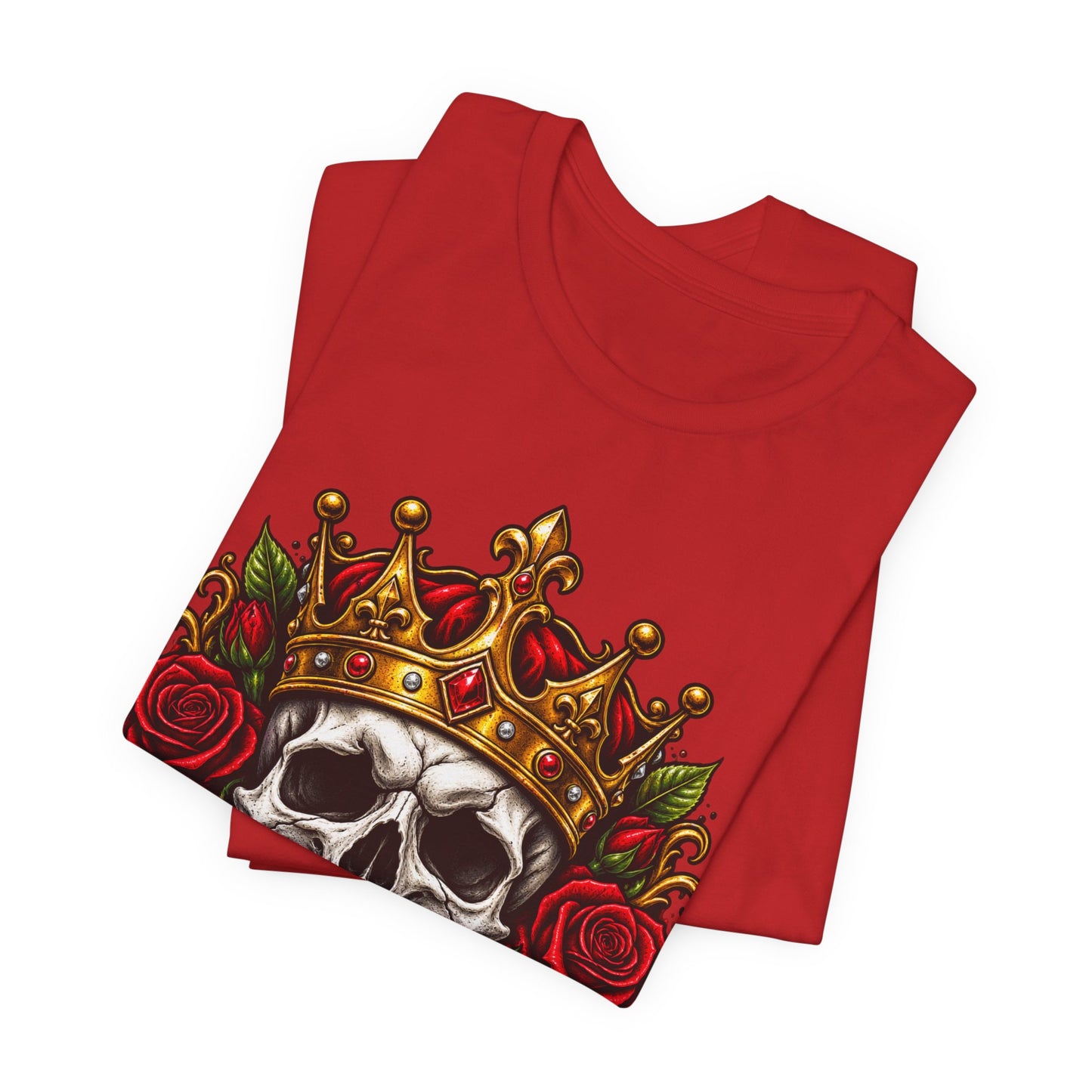 Skull King Tee — Crowned Skull with Roses Graphic Tee