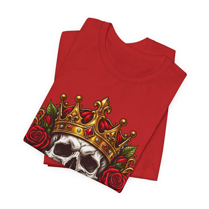 Skull King Tee — Crowned Skull with Roses Graphic Tee