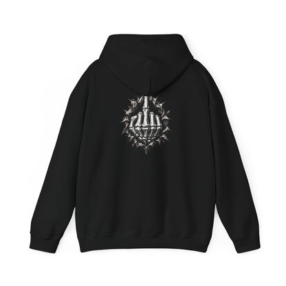 Skull Middle Finger — Back-Print Graphic Hoodie